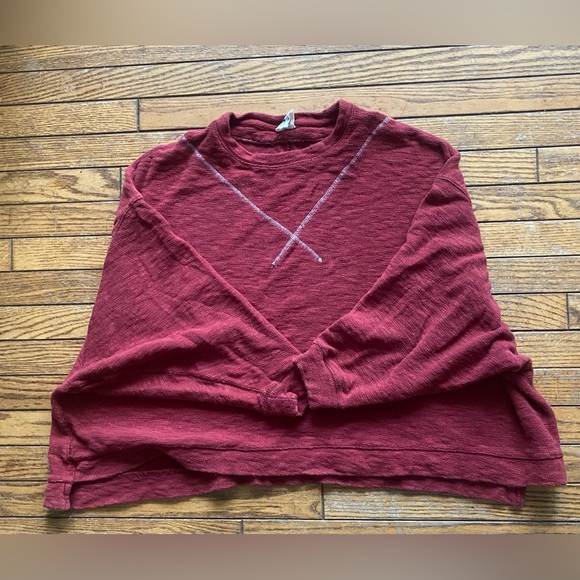 We the free recycled cotton oversized cropped sweater. - Picture 1 of 5